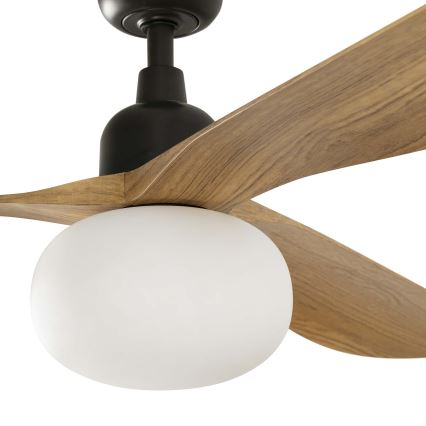 FARO 34360WT-11L - Deckenventilator OUTWOOD L 1xE27/15W/230V braun/schwarz d 150 cm Wi-Fi Tuya IP44 + Fernbedienung