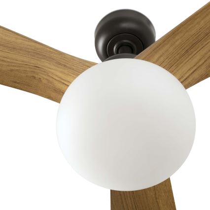 FARO 34360WT-11L - Deckenventilator OUTWOOD L 1xE27/15W/230V braun/schwarz d 150 cm Wi-Fi Tuya IP44 + Fernbedienung