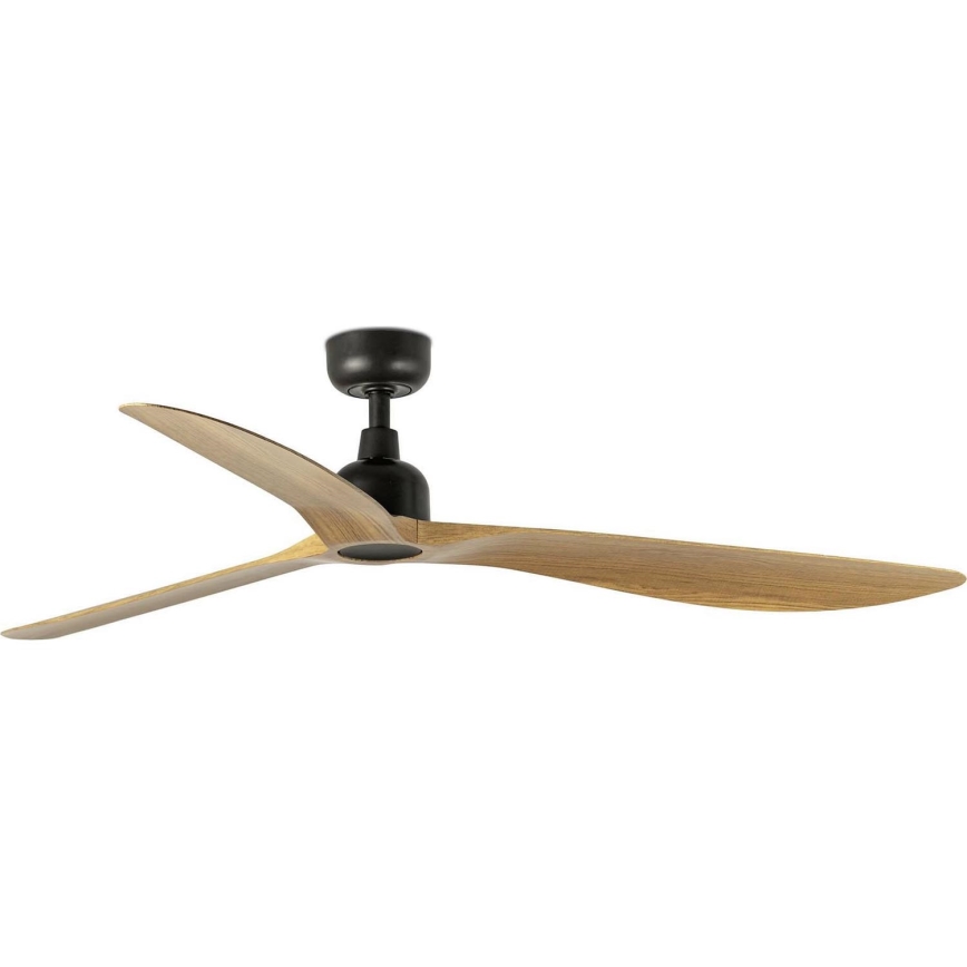 FARO 34360WT - Deckenventilator OUTWOOD L braun/schwarz d 150 cm Wi-Fi Tuya IP44 + Fernbedienung