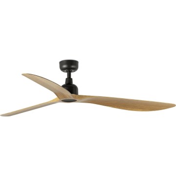 FARO 34360WT - Deckenventilator OUTWOOD L braun/schwarz Ø 150 cm Wi-Fi Tuya IP44 + Fernbedienung