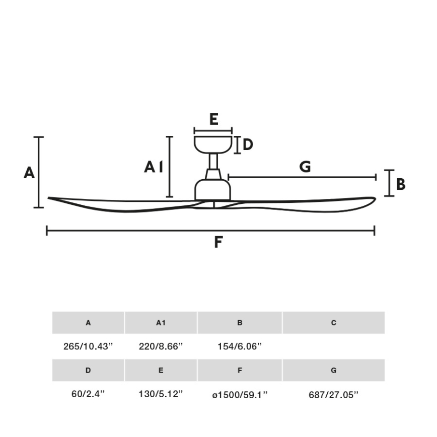 FARO 34361 - Deckenventilator OUTWOOD L braun/weiß d 150 cm IP44 + Fernbedienung