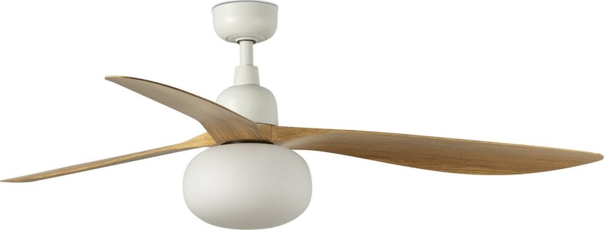 FARO 34361WT-11L - Deckenventilator OUTWOOD L 1xE27/15W/230V braun/weiß d 150 cm Wi-Fi Tuya IP44 + Fernbedienung