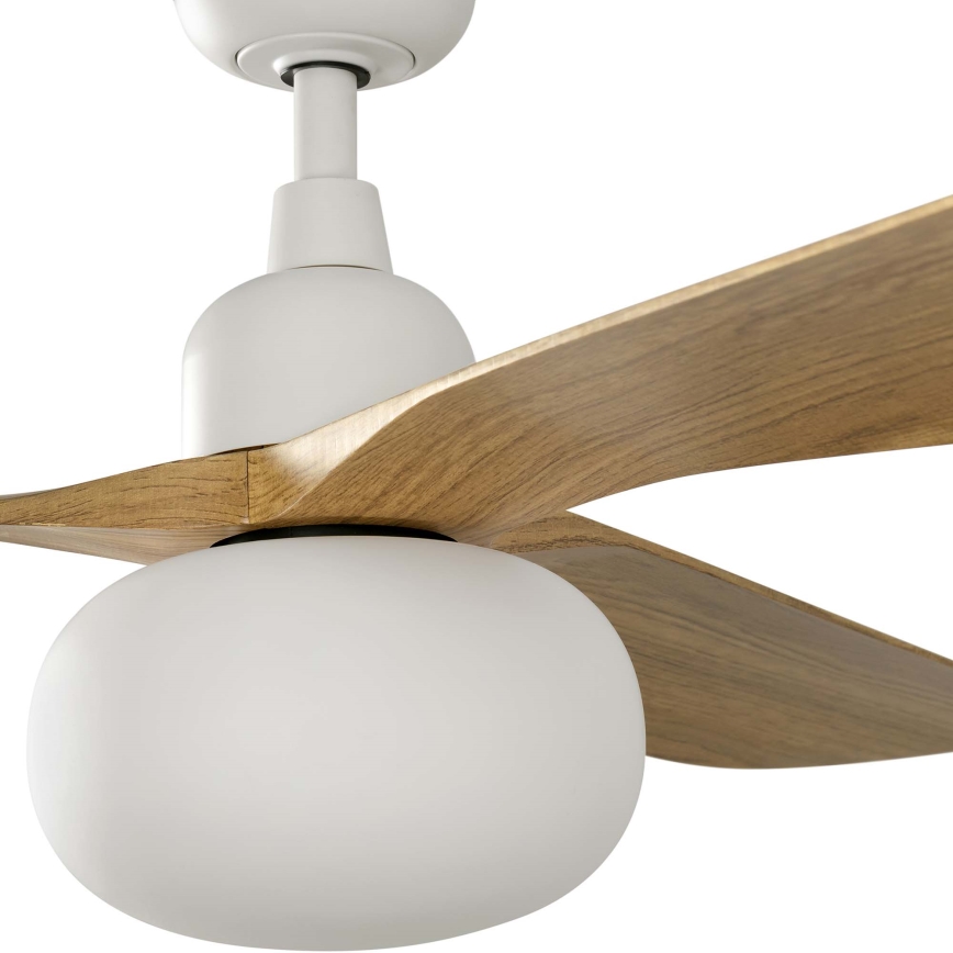 FARO 34361WT-11L - Deckenventilator OUTWOOD L 1xE27/15W/230V braun/weiß d 150 cm Wi-Fi Tuya IP44 + Fernbedienung