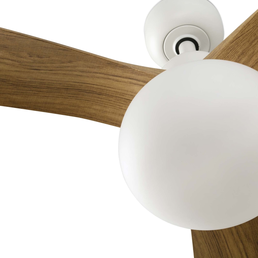 FARO 34361WT-11L - Deckenventilator OUTWOOD L 1xE27/15W/230V braun/weiß d 150 cm Wi-Fi Tuya IP44 + Fernbedienung