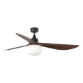 FARO 34362WT-11L - Deckenventilator OUTWOOD L 1xE27/15W/230V braun/schwarz Ø 150 cm Wi-Fi Tuya IP44 + Fernbedienung