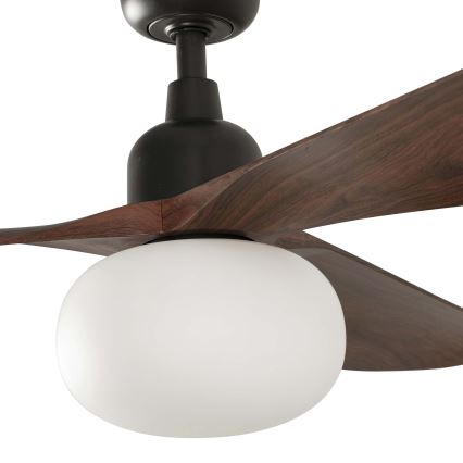 FARO 34362WT-11L - Deckenventilator OUTWOOD L 1xE27/15W/230V braun/schwarz d 150 cm Wi-Fi Tuya IP44 + Fernbedienung