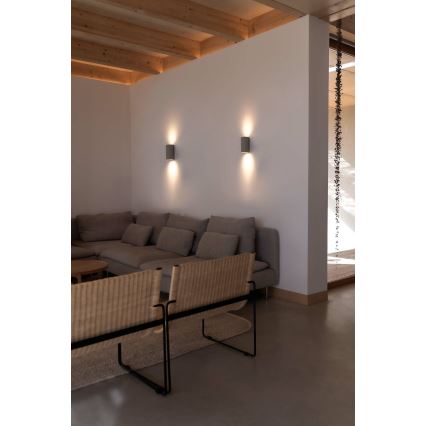 FARO 40540 - Wandleuchte SOLE 2xGU10/8W/230V grau rund