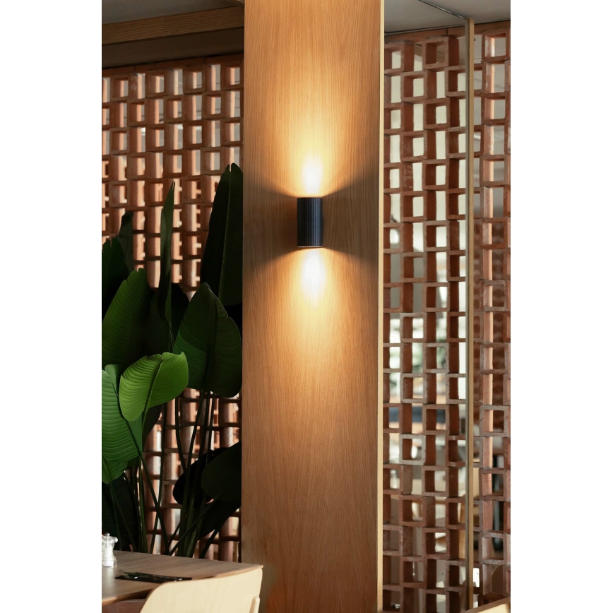 FARO 40543 - Wandleuchte SOLE 2xGU10/8W/230V schwarz gewellt rund