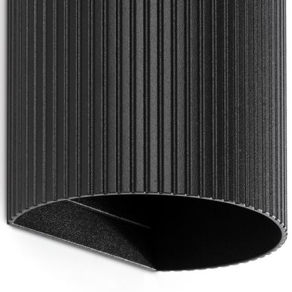 FARO 40543 - Wandleuchte SOLE 2xGU10/8W/230V schwarz gewellt rund