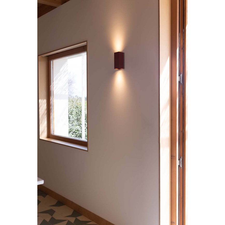 FARO 40568 - Wandleuchte SOLE 2xGU10/8W/230V ziegelrot gewellt eckig