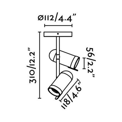 Faro 43534 - Spotlight ORLEANS 2xGU10/8W/230V silber/schwarz