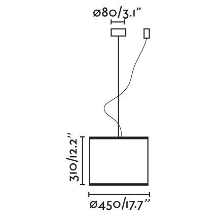 FARO 64314-49 - Hängeleuchte MAMBO 1xE27/15W/230V d. 45 cm Ratan/schwarz