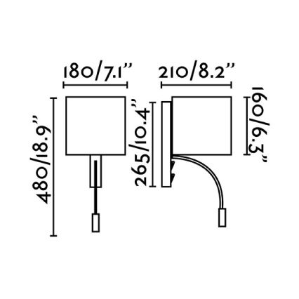 Faro 64323 - LED-Wandleuchte 1xE27/3W/ + LED/3W/230V