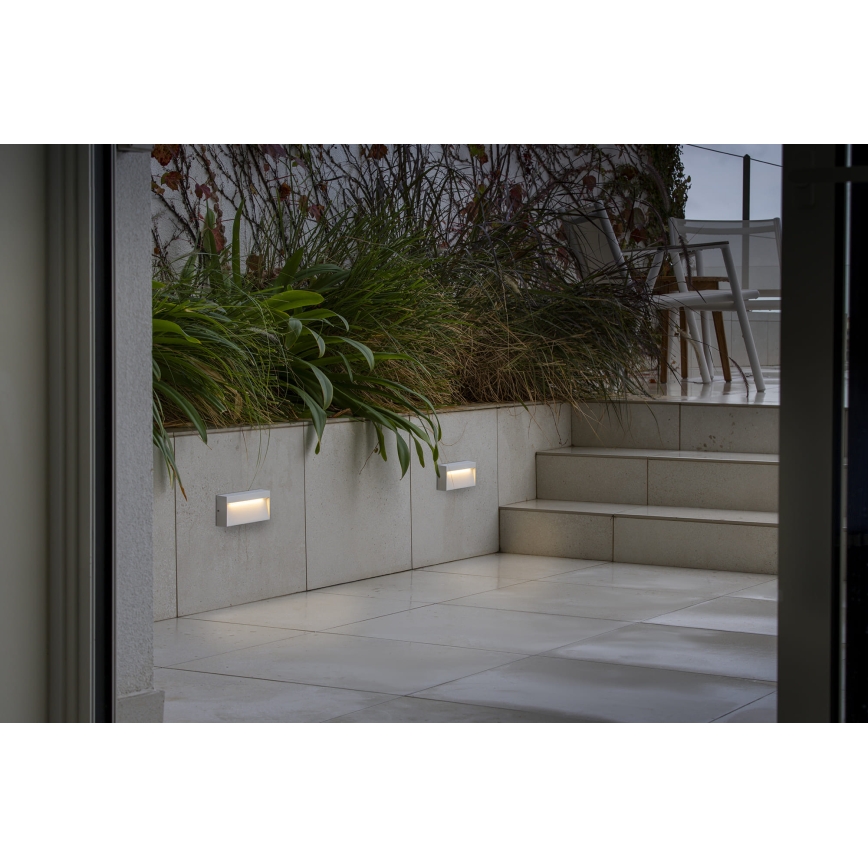 FARO 71967 - LED Treppenleuchte DUNE LED/6W/230V 2200/2700/3200/4000K IP65 weiß rechteckig