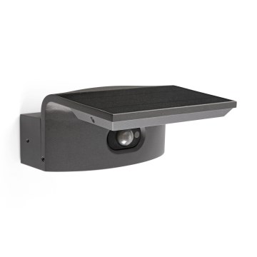 FARO 74456 - LED-Solar-Wandleuchte mit Sensor LUMA LED/5W/3,7/230V IP65 Anthrazit