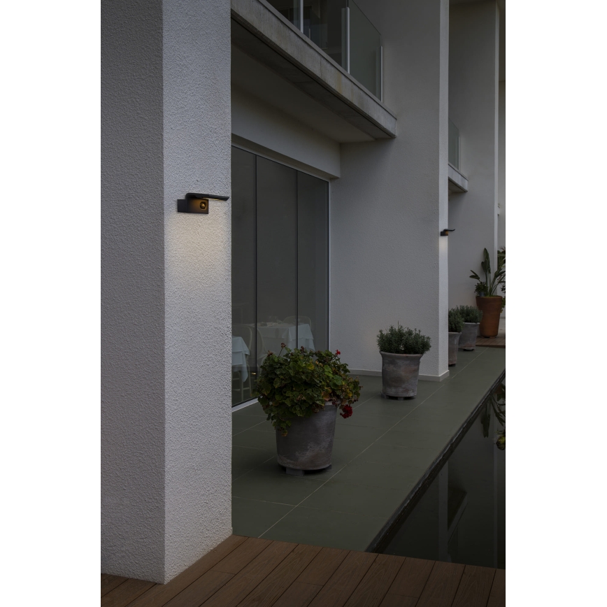 FARO 74456 - LED-Solar-Wandleuchte mit Sensor LUMA LED/5W/3,7/230V IP65 Anthrazit