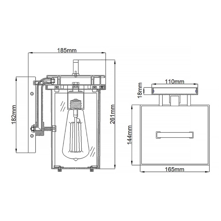 Feiss - Außenwandleuchte GLENVIEW 1xE27/60W/230V IP44 anthrazit