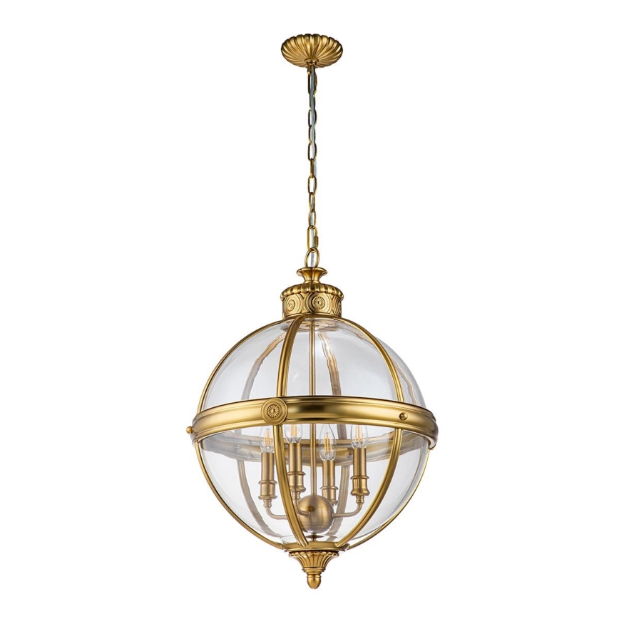 Feiss - Kronleuchter an Kette ADAMS 4xE14/60W/230V golden