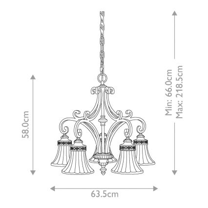 Feiss - Hängeleuchte an Kette DRAWING ROOM 5xE27/60W/230V