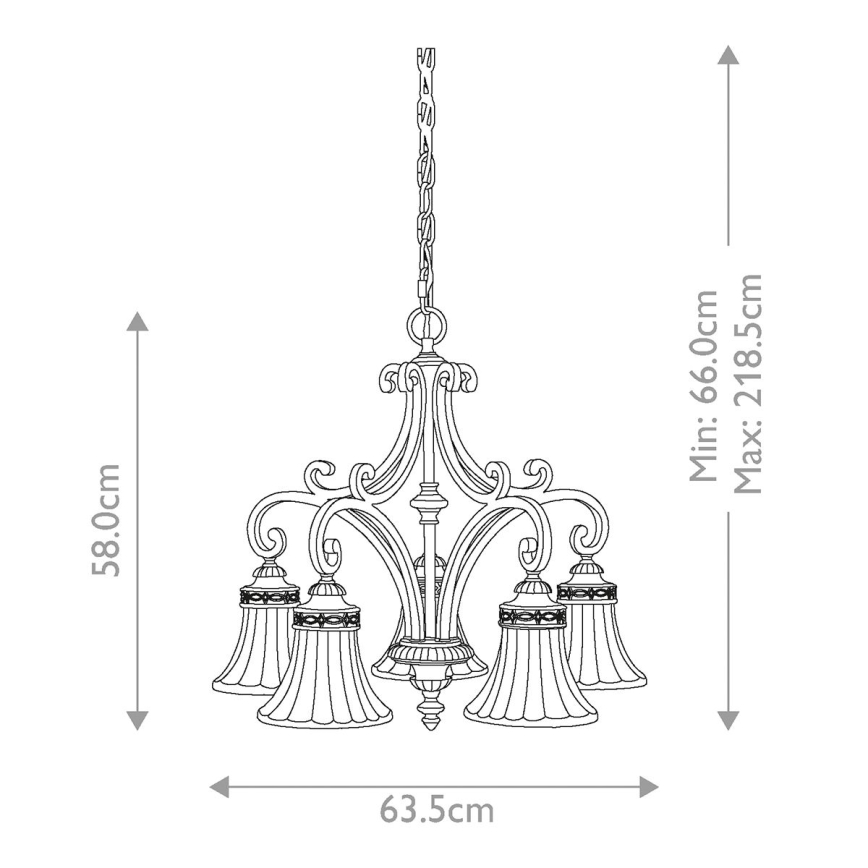 Feiss - Hängeleuchte an Kette DRAWING ROOM 5xE27/60W/230V