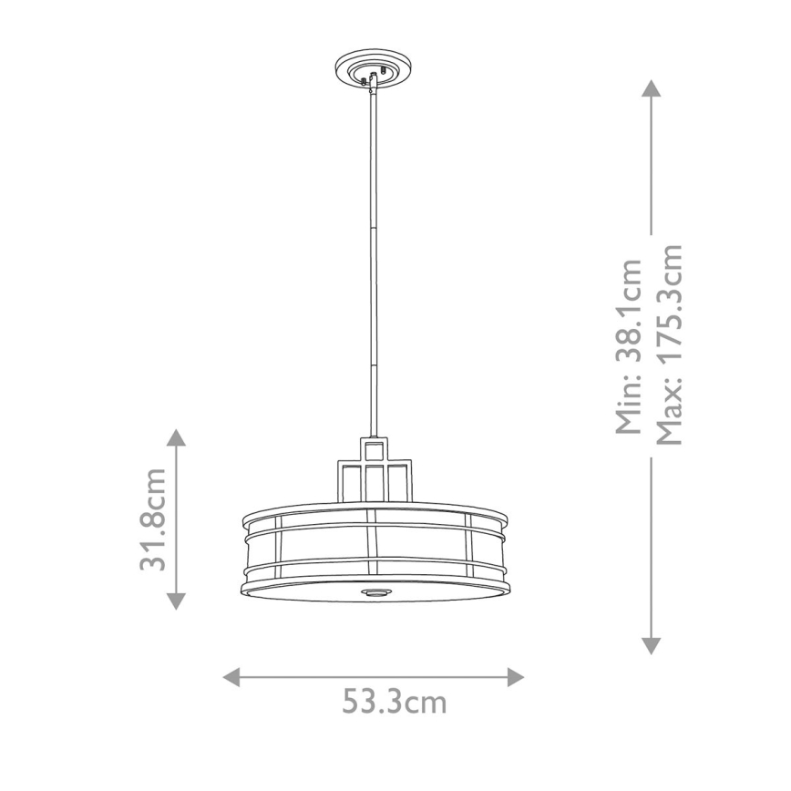Feiss – Hängeleuchte an Stange FUSION 3xE27/60W/230V