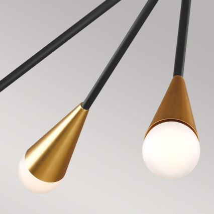 Feiss - LED-Deckenleuchte an Stange JAX 10xG9/3W/230V schwarz/golden