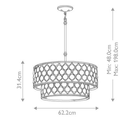 Feiss - Kronleuchter an Stange LUCIA 6xE27/60W/230V