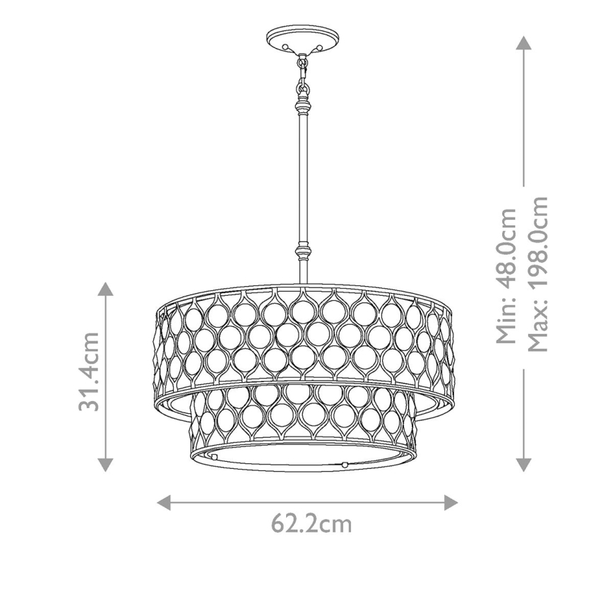 Feiss - Kronleuchter an Stange LUCIA 6xE27/60W/230V