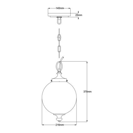 Feiss - Hängeleuchte an Kette PARKMAN 1xE27/60W/230V