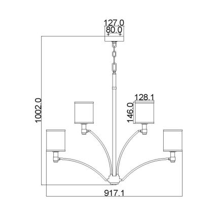 Feiss - Kronleuchter an Kette PROSPECT PARK 9xE27/60W/230V
