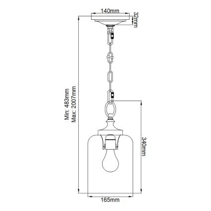 Feiss – Hängeleuchte an Kette HOUNSLOW 1xE27/60W/230V
