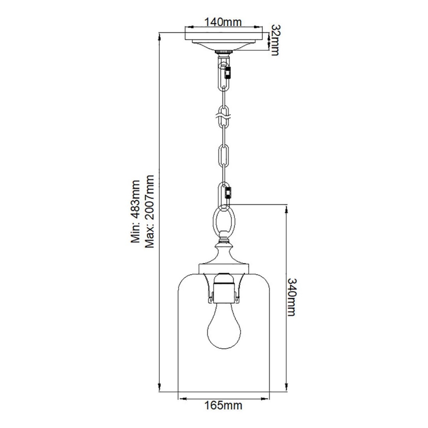 Feiss – Hängeleuchte an Kette HOUNSLOW 1xE27/60W/230V