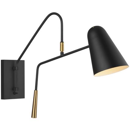 Feiss - Wandlampe SIMON 1xE27/60W/230V schwarz/gold