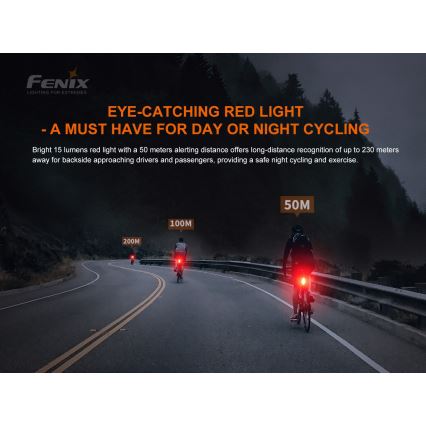 Fenix BC05RV20 - LED Wiederaufladbare Fahrradtaschenlampe LED/USB IP66