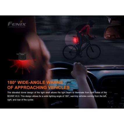 Fenix BC05RV20 - LED Wiederaufladbare Fahrradtaschenlampe LED/USB IP66