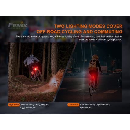 Fenix BC05RV20 - LED Wiederaufladbare Fahrradtaschenlampe LED/USB IP66