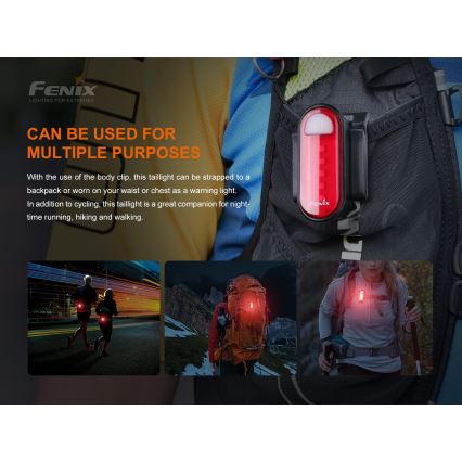 Fenix BC05RV20 - LED Wiederaufladbare Fahrradtaschenlampe LED/USB IP66