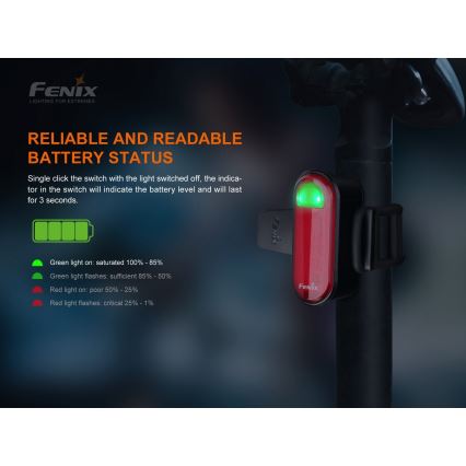 Fenix BC05RV20 - LED Wiederaufladbare Fahrradtaschenlampe LED/USB IP66