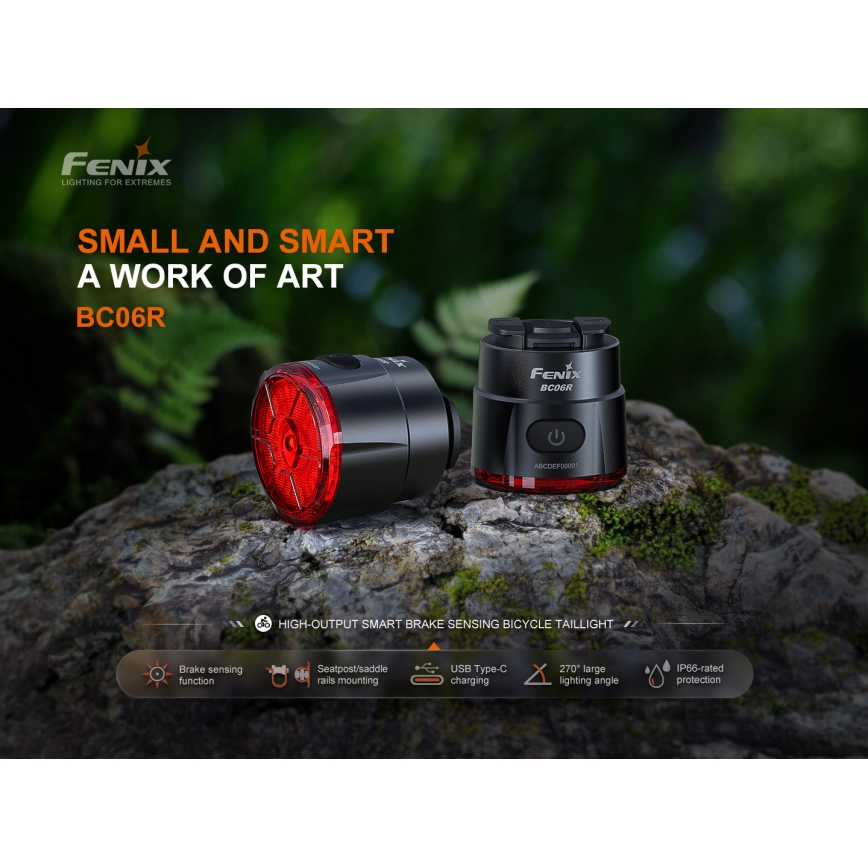 Fenix BC06R - Dimmbares, aufladbares LED-Fahrradlicht LED/USB IP66 90 lm 24,5 h