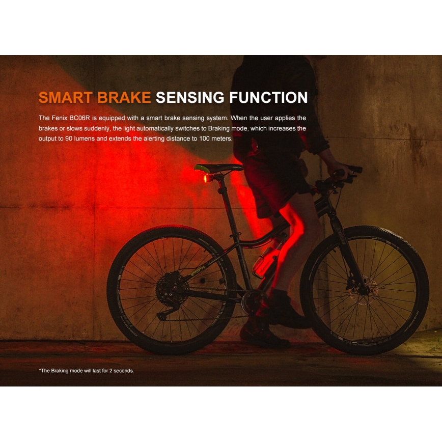 Fenix BC06R - Dimmbares, aufladbares LED-Fahrradlicht LED/USB IP66 90 lm 24,5 h