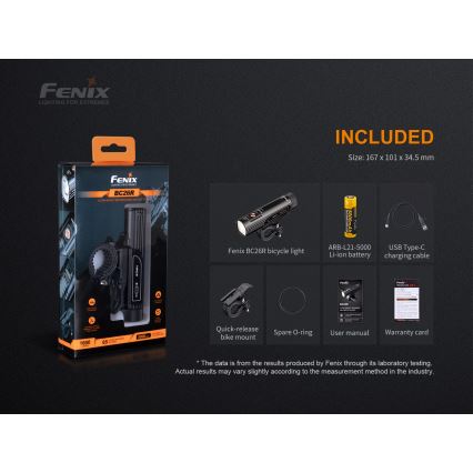 Fenix BC26R - LED Wiederaufladbare Fahrradlampe LED/USB IP68 1600 lm 65 Std.