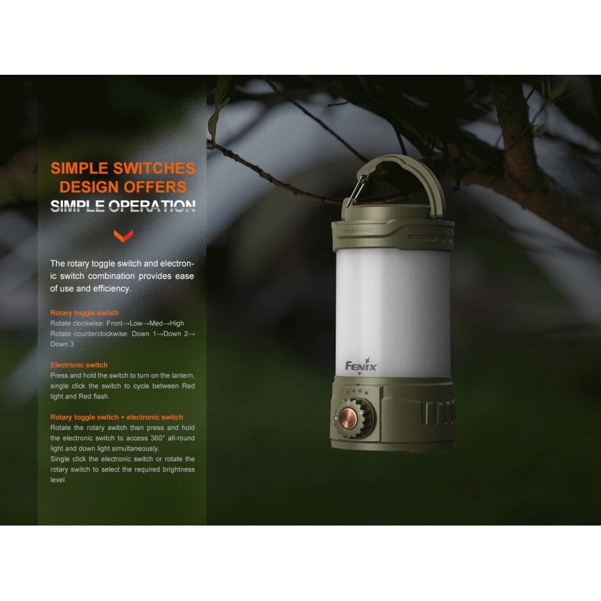 Fenix CL26RPROCAM - Dimmbare LED-Leuchte (tragbar und wiederaufladbar) LED/USB IP66 650 lm 408 h grau