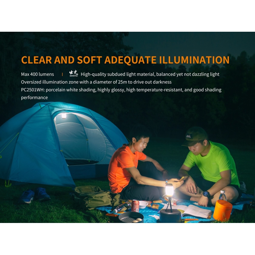 Fenix CL26RRED - Tragbare, aufladbare LED-Leuchte mit Dimm-Funktion LED/USB/2xCR123A IP66 400 lm 400 h 2600 mAh orange