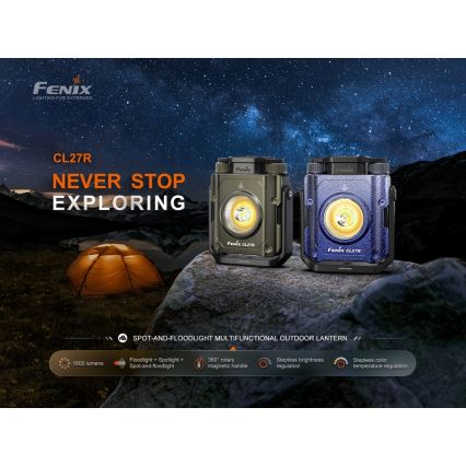 Fenix CL27RGRE - Dimmbare, wiederaufladbare LED-Leuchte LED/USB IP66 1600 lm 285 h