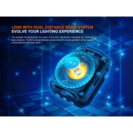 Fenix CL27RGRE - Dimmbare, wiederaufladbare LED-Leuchte LED/USB IP66 1600 lm 285 h