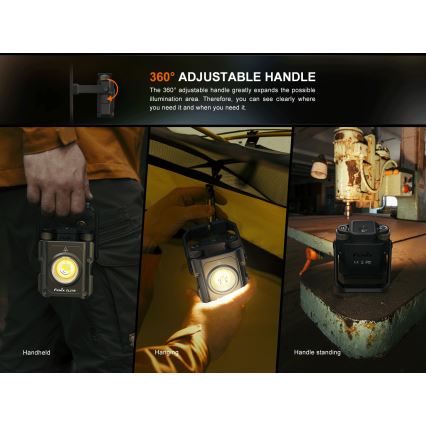 Fenix CL27RGRE - Dimmbare, wiederaufladbare LED-Leuchte LED/USB IP66 1600 lm 285 h