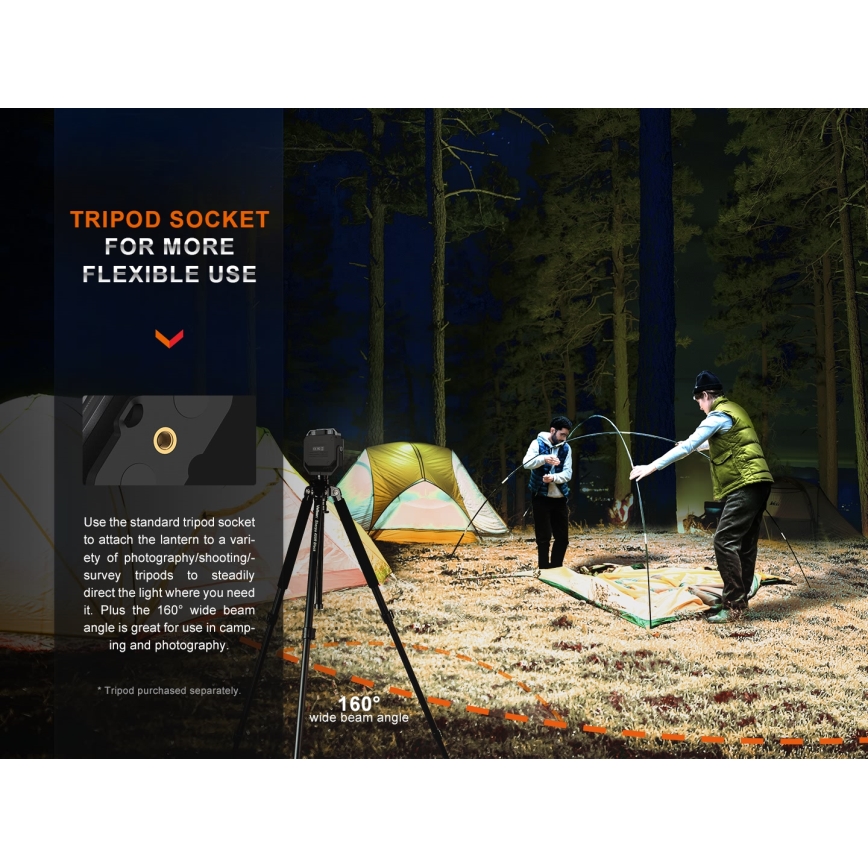 Fenix CL28R - Dimmbarer, aufladbarer LED-Strahler mit Powerbank LED/USB IP66 2000 glänzend 360 h 10000 mAh