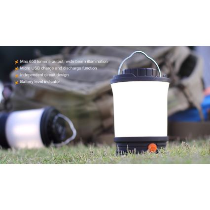 Fenix CL30R - Tragbare, aufladbare LED-Leuchte LED/USB/6xCR123A IPX7 650 lm 300 h 2600 mAh