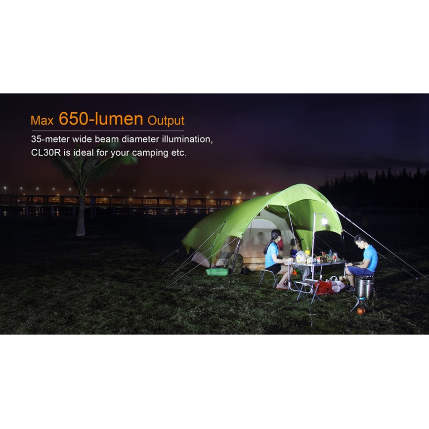 Fenix CL30R - Tragbare, aufladbare LED-Leuchte LED/USB/6xCR123A IPX7 650 lm 300 h 2600 mAh