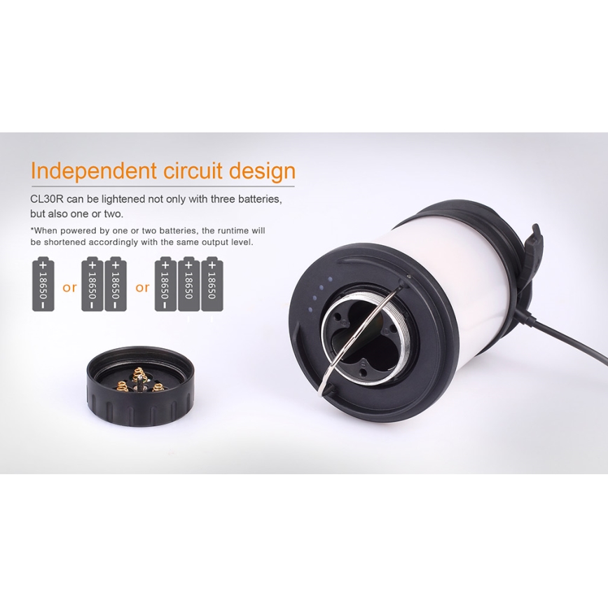 Fenix CL30R - Tragbare, aufladbare LED-Leuchte LED/USB/6xCR123A IPX7 650 lm 300 h 2600 mAh
